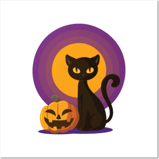 Halloween Black Cat Posters and Art